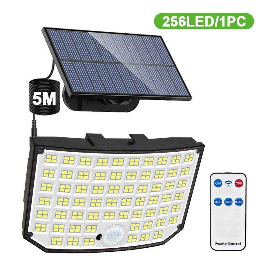 Solar Light Outdoor 328/348 LED Integrated Super Bright Motion Sensor Strong Power IP65 Waterproof 3 Working Modes Garden Wall