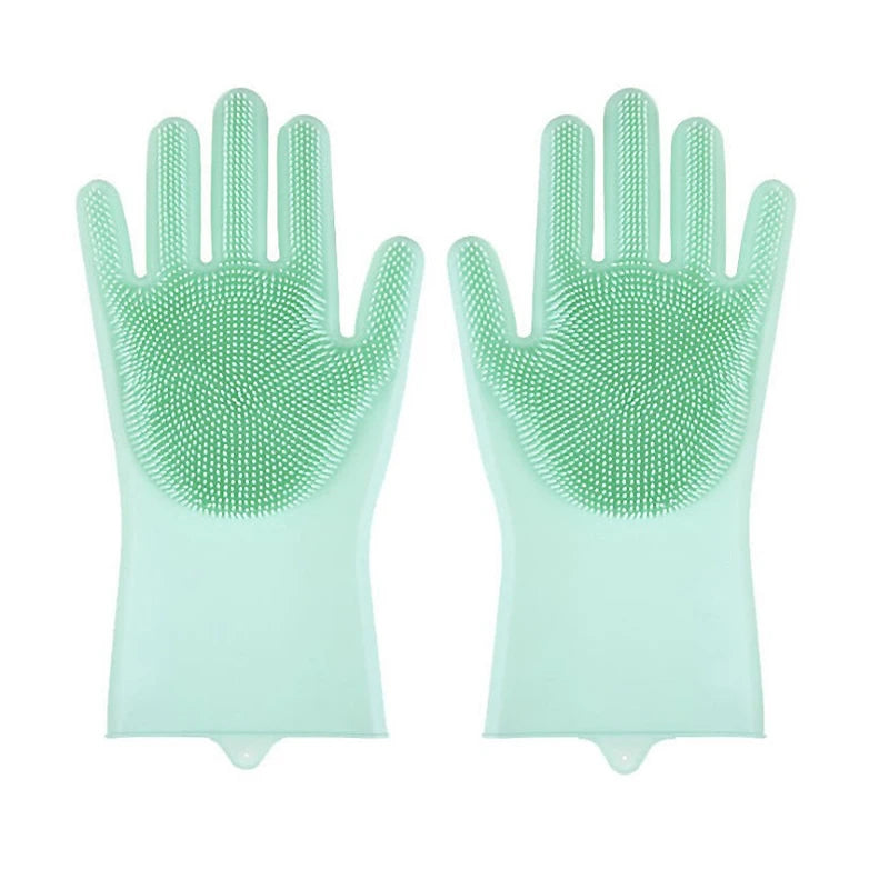 Pet Grooming Gloves Dog Cat Bathing Cleaning Glove Shampoo Scrubber Clean Soft Silicone Hair Removal Glove Hand Skin Protection - Qoraheyhub