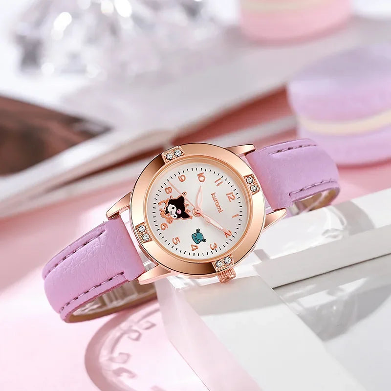 Sanrio Hello Kitty Watch Kawaii Kuromi Cinnamoroll Quartz Casual Fashion Melody WristWatch Women Kid Girl Children Gift - Qoraheyhub