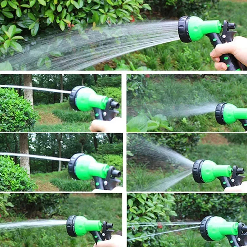 Extendable Garden Hose, High-Pressure Car Wash with 7 Spraying Functions, Home Garden Watering Hose for Multiple Uses,Water Gun