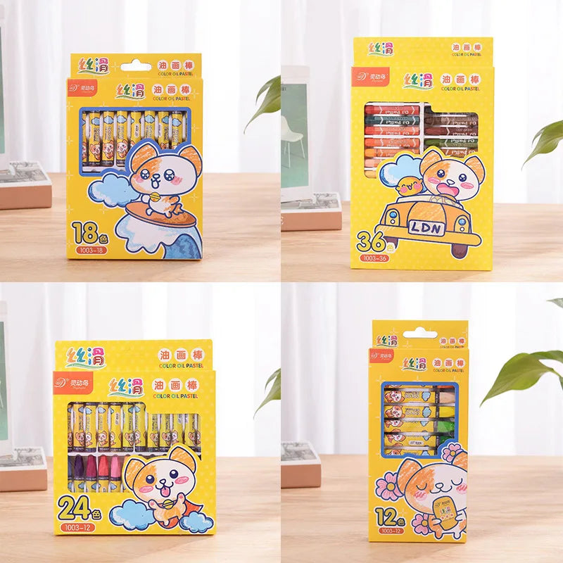 12/24/36 Colors Crayons Non Toxic Washable Oil Pastel for Kids,Art Supplies Drawing Coloring Crayon Set,Gift for Boys Girls - Qoraheyhub
