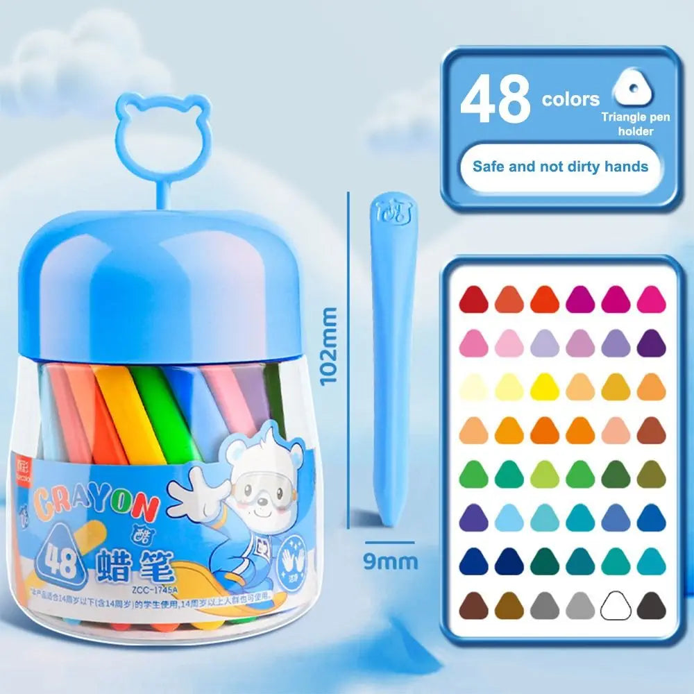 12/24/36/48Colors Plastic Plastic Crayon 12/24/36/48Colors Not Dirty Hands Colored Crayon Washable Erasable Wax Pencil Students - Qoraheyhub