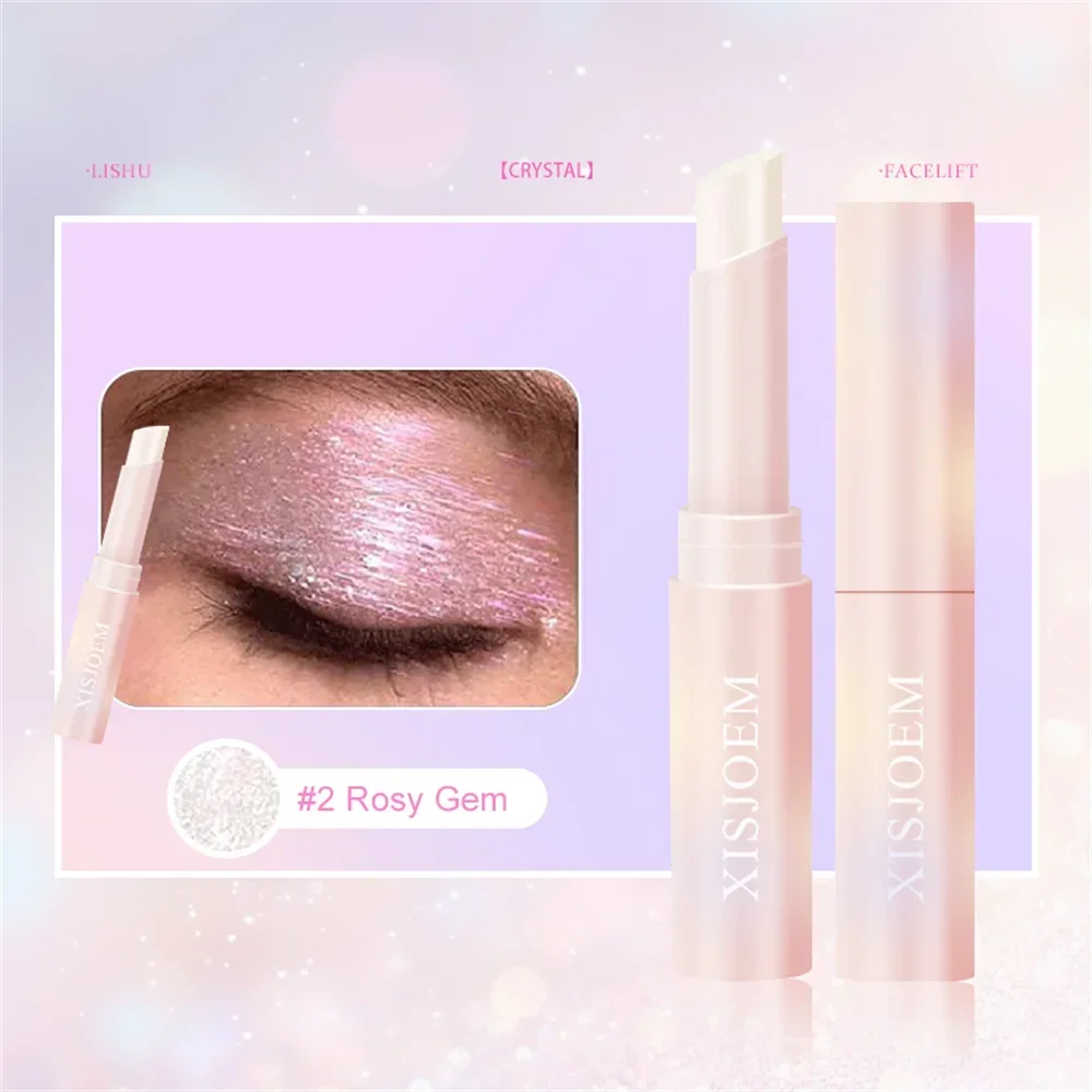 Blendable Lightweight Jelly Shimmer Highliighter Eyeshadow Stick Pearly Ultra-Sparkle Glow Crystal Jelly Glaze Blusher Stick - Qoraheyhub