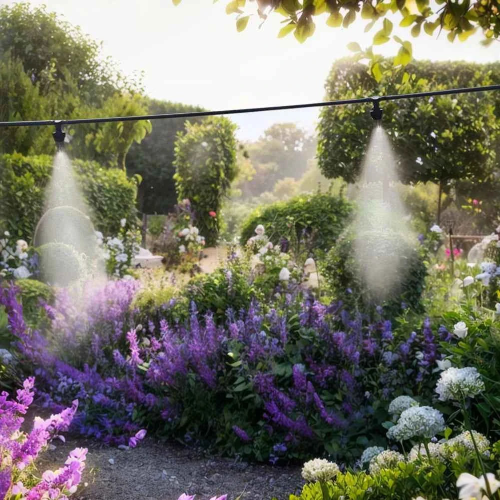 15M Spray Atomizing Sprinkler Brass Atomizer Nozzles Kit Misting Cooling Nozzle System Outdoor Misting Cooling System