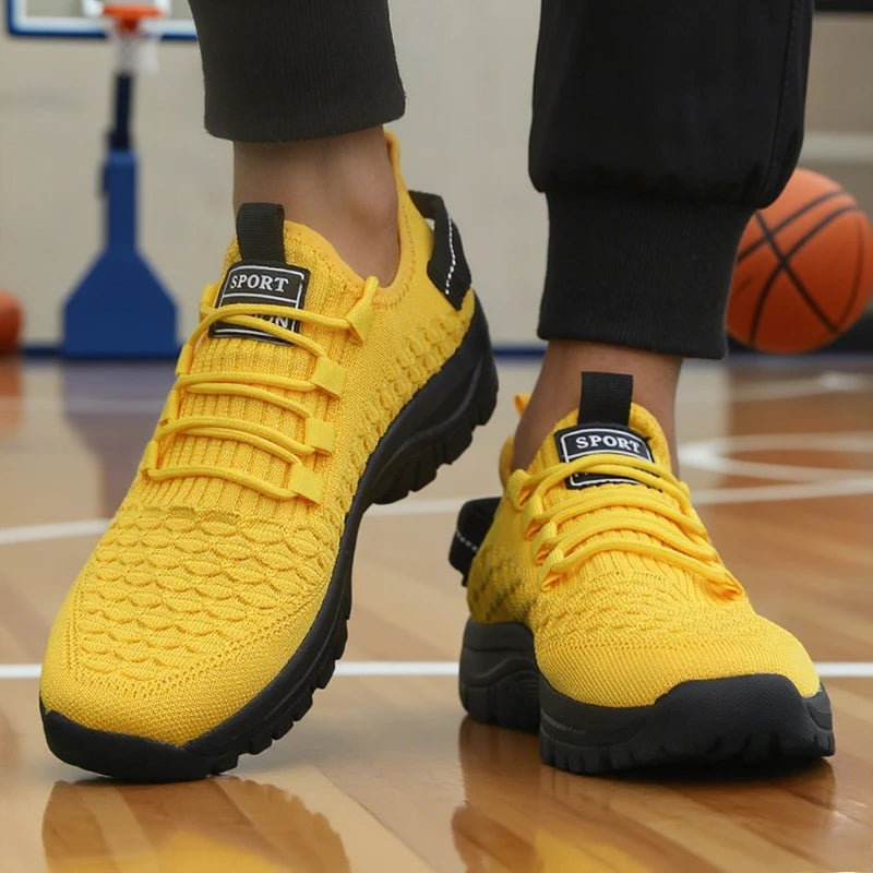 Men's Mesh Running Shoes Lightweight Athletic Casual Basketball Sneakers Male Non-Slip Sports Shoes Outdoor Travel Walking Shoes