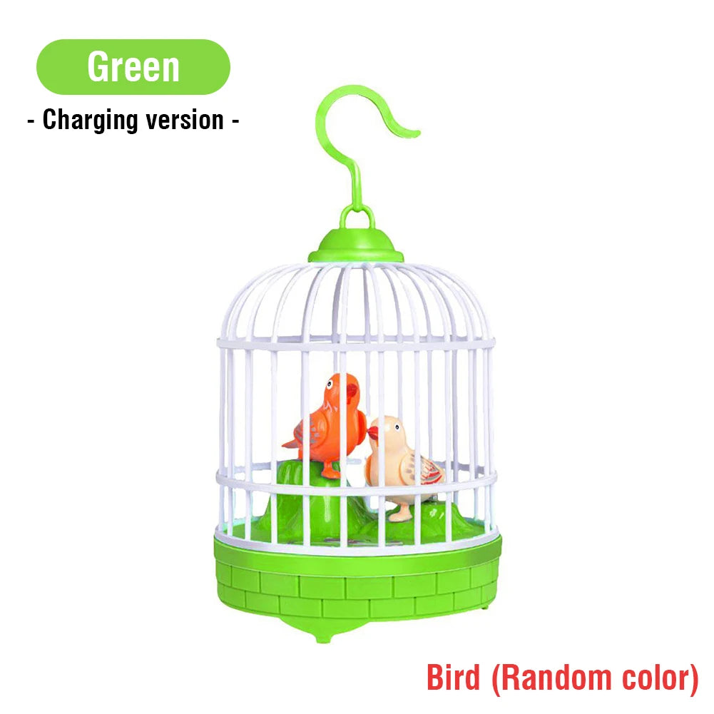 Talking Electric Bird Inductive Sound Control Birdcage Simulation Funny Toy Novelty Gift Birdcage Voice Educational Toy Kid Gift - Qoraheyhub