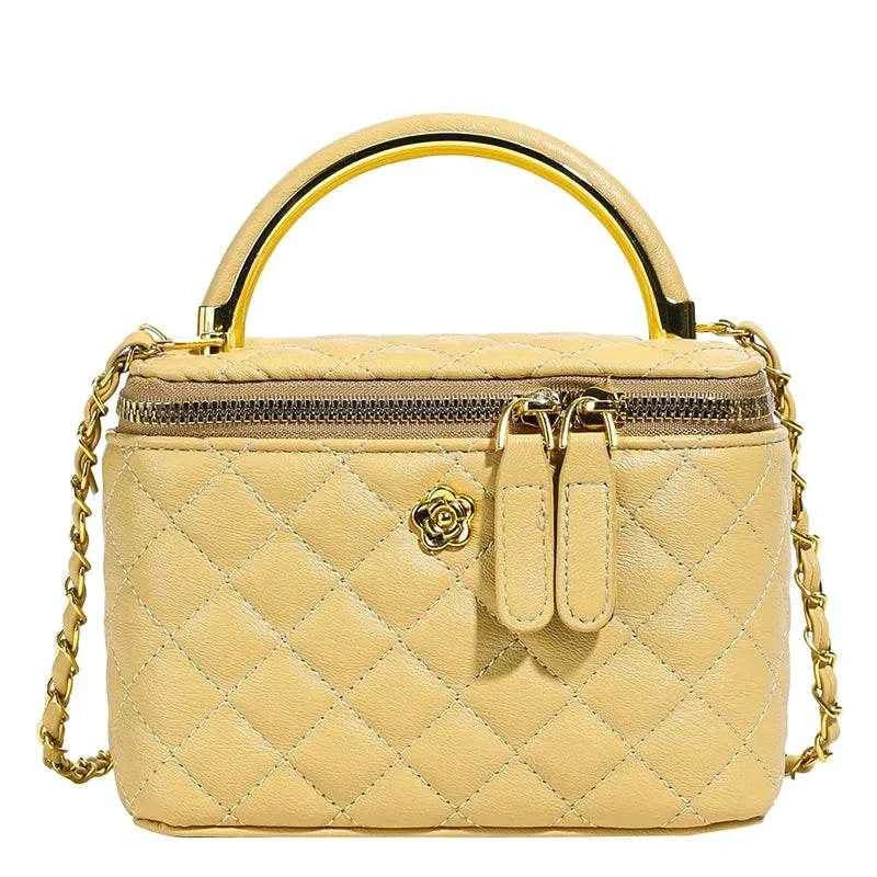 2025 New Women's Large Capacity Diamond Grid Single Shoulder Diagonal Cross Hand-held Small Square Bag, Famous Luxury Designer
