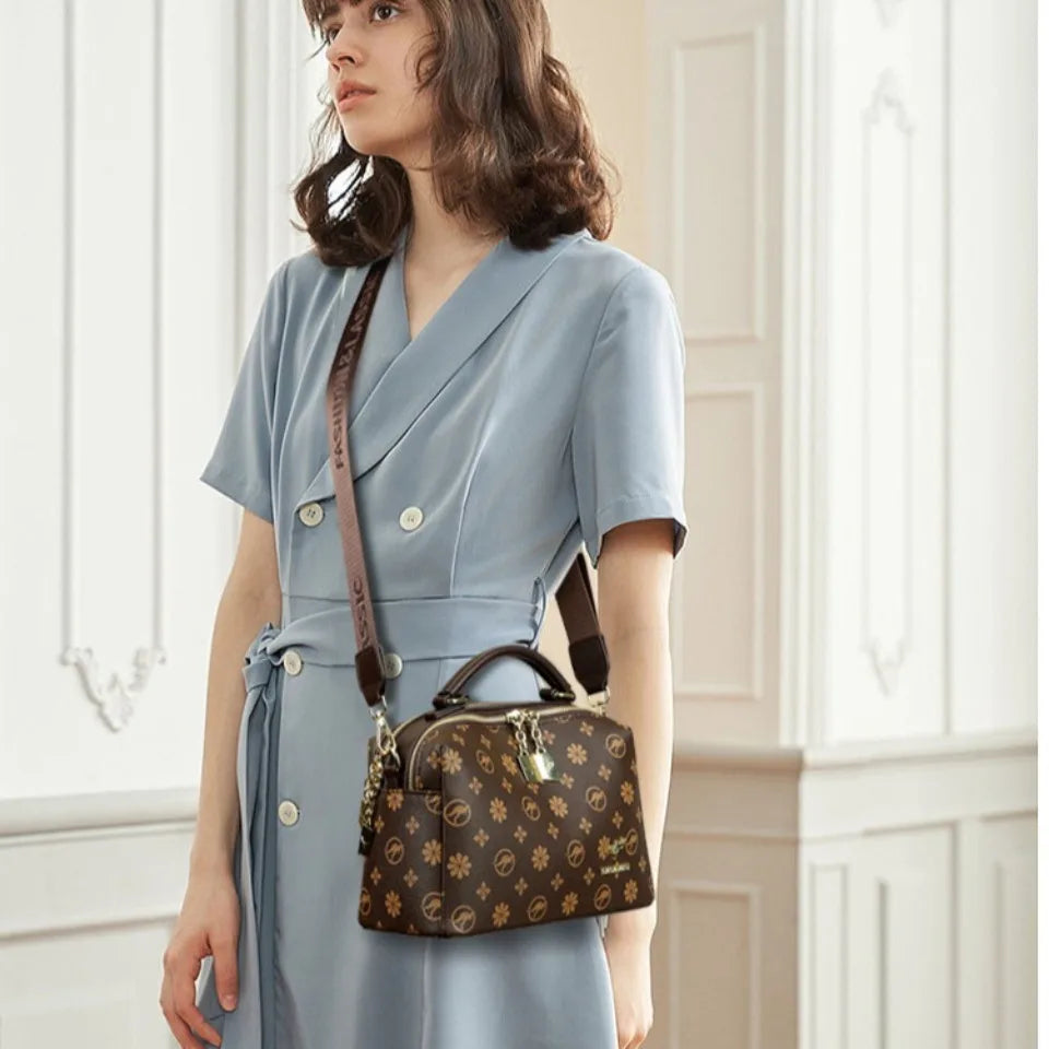Genuine Luxury Women Handbags and Purses Brand Designer Crossbody Bags High Quality Printed Leather Shoulder Messenger Bag Totes