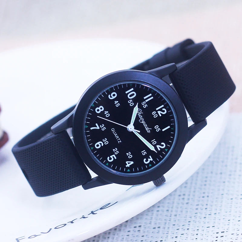 Children Boys Girls 60 Minute Scale Quartz Wristwatches Junior High And Elementary School Students Exam Watches Silicone Strap - Qoraheyhub