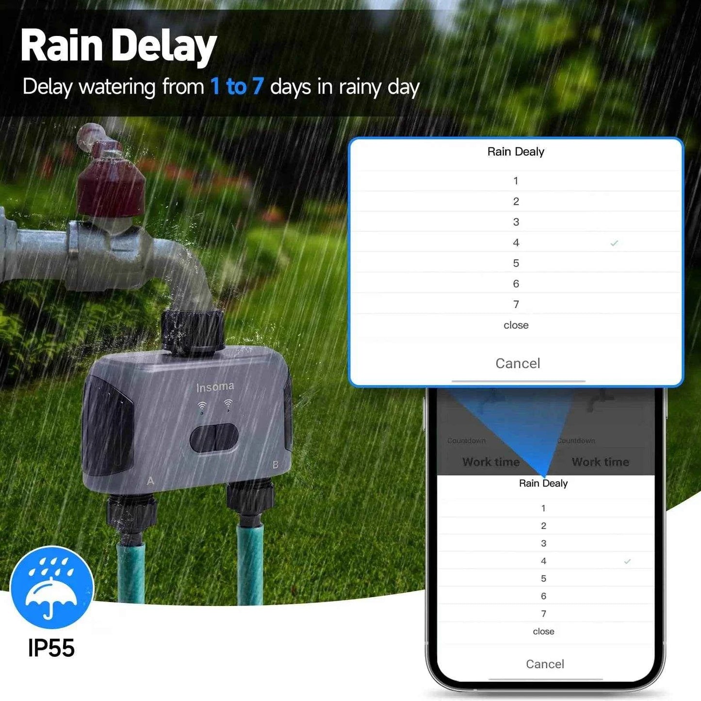 Insoma Wifi Water Timer for Garden with Smart Control