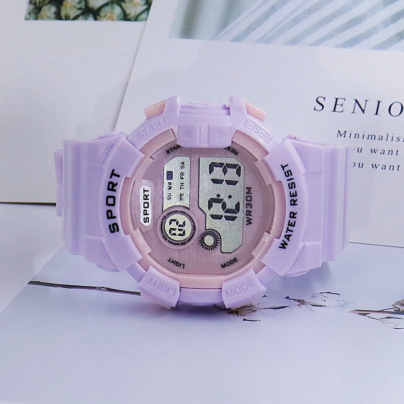 YIKAZE Kids Watches Fashion Luminous Waterproof Alarm Clock Watches Boys and Girls Student Smart Electronic Watch Gift - Qoraheyhub