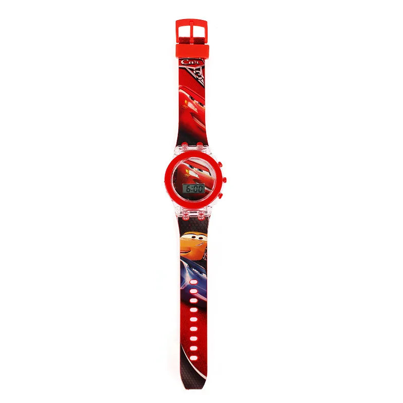 Flash Light Spiderman Kids Watches For Boys Cartoon shark Mickey Children Watch Girls Student Digital Clock Gifts Toy - Qoraheyhub
