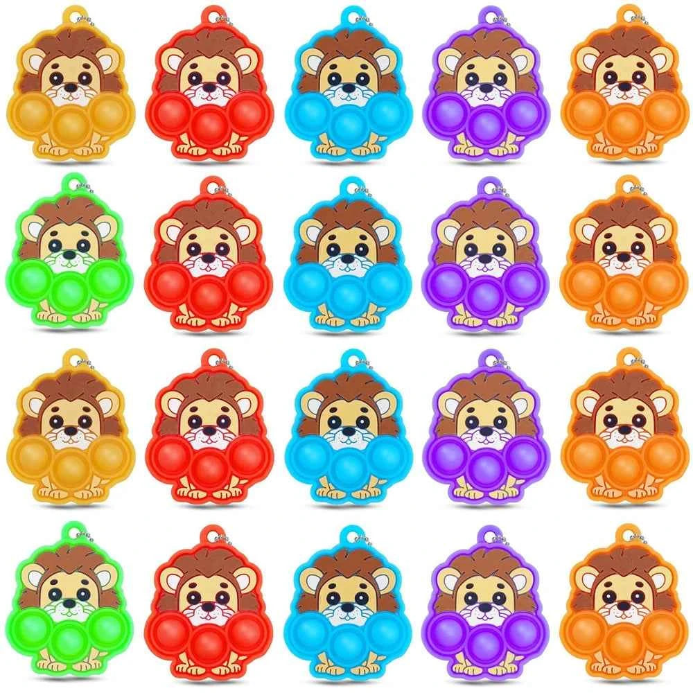 20Pcs Mini Colorful Animal Camel Frog Sheep Pop Fidget Toys Push Bubble Sensory Stress Relief Toy Party Favors