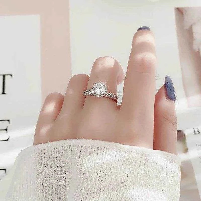 XJA008 Lefei Fashion Luxury Classic Diamondset Color D Moissanite Adjustable Mermaid Princess Ring Women Silver 925 Jewelry Gift