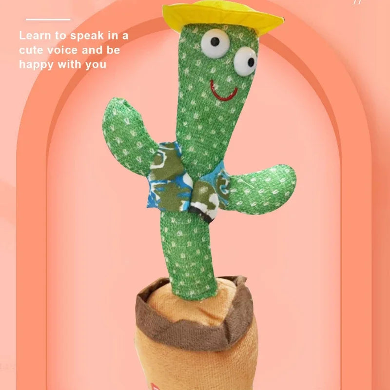 Children's Electronic Dancing Cactus Sound Toy Phone Plush Shine Sing Talking 120 Songs Recording Birthday Party Christmas Gift - Qoraheyhub