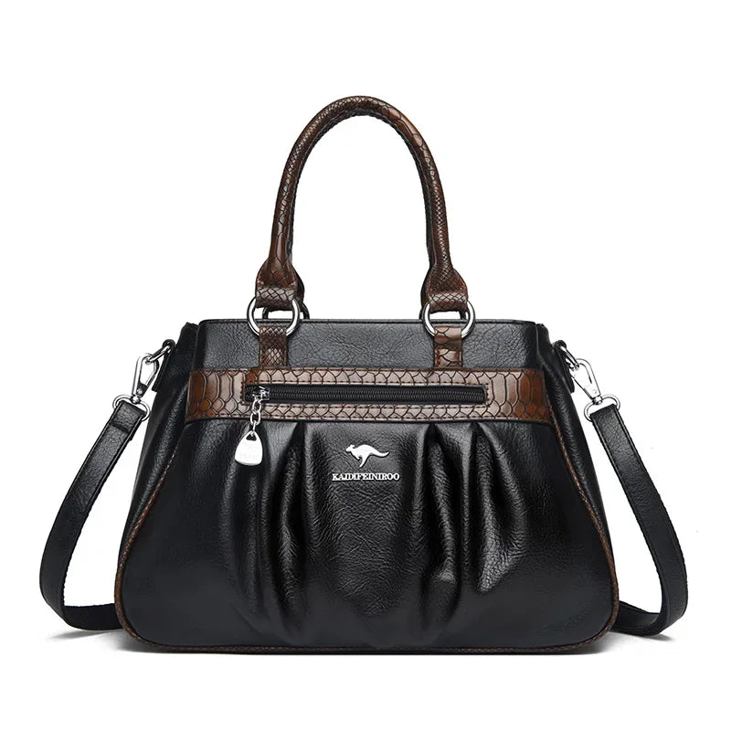 Three Layers Luxury Casual Tote Women Bag High Quality Pu Leather Ladies Hand Bags for Women Big Shoulder Crossbody Bags Sac New