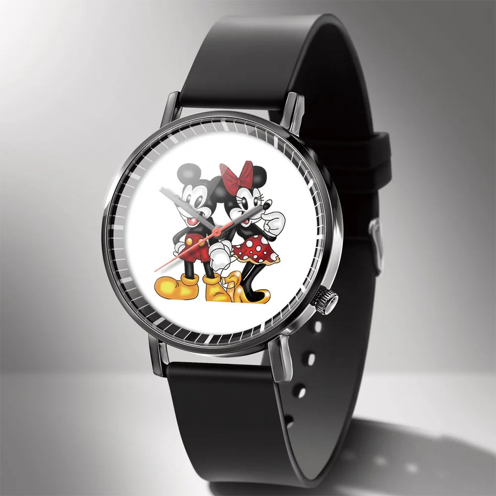 Disney Mickey Minnie Mouse Girl Boy Children's Kids Watch Women Cute Male Female Couple Wrist Watches Birthday Gifts - Qoraheyhub