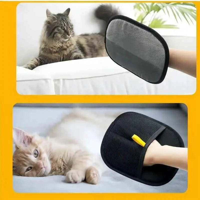 1/2PCS Pet Hair Remover Glove Double-Sided Fur Gloves Cat Dog Fur Magnet Gloves for Washing Deshedding Cleaning Carpets Sofas