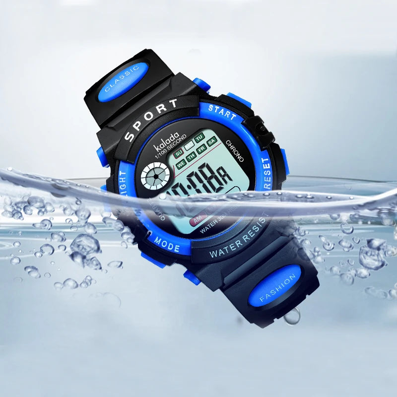 Children Watch Sport Kids Watches Silicone Strap Waterproof LED Digital Watch For Kid Children Student Girl Boy Wristwatch Clock - Qoraheyhub