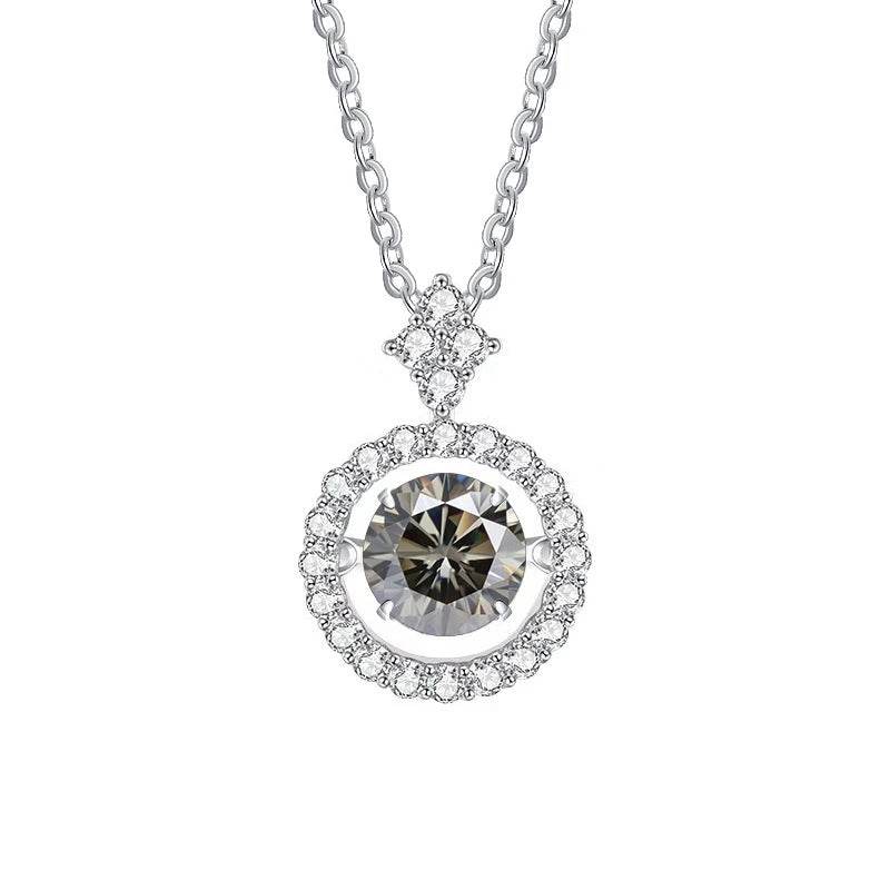 BIJOX STORY 1 CT Moissanite Pendant For Women Simulated Diamond Necklace S925 Sterling Silver Jewelry Girl Valentine's Day Gift - Jewelrieshub - - jewelrieshub.com - Jewelrieshub -