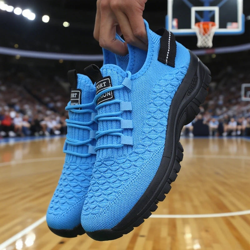 Men's Mesh Running Shoes Lightweight Athletic Casual Basketball Sneakers Male Non-Slip Sports Shoes Outdoor Travel Walking Shoes