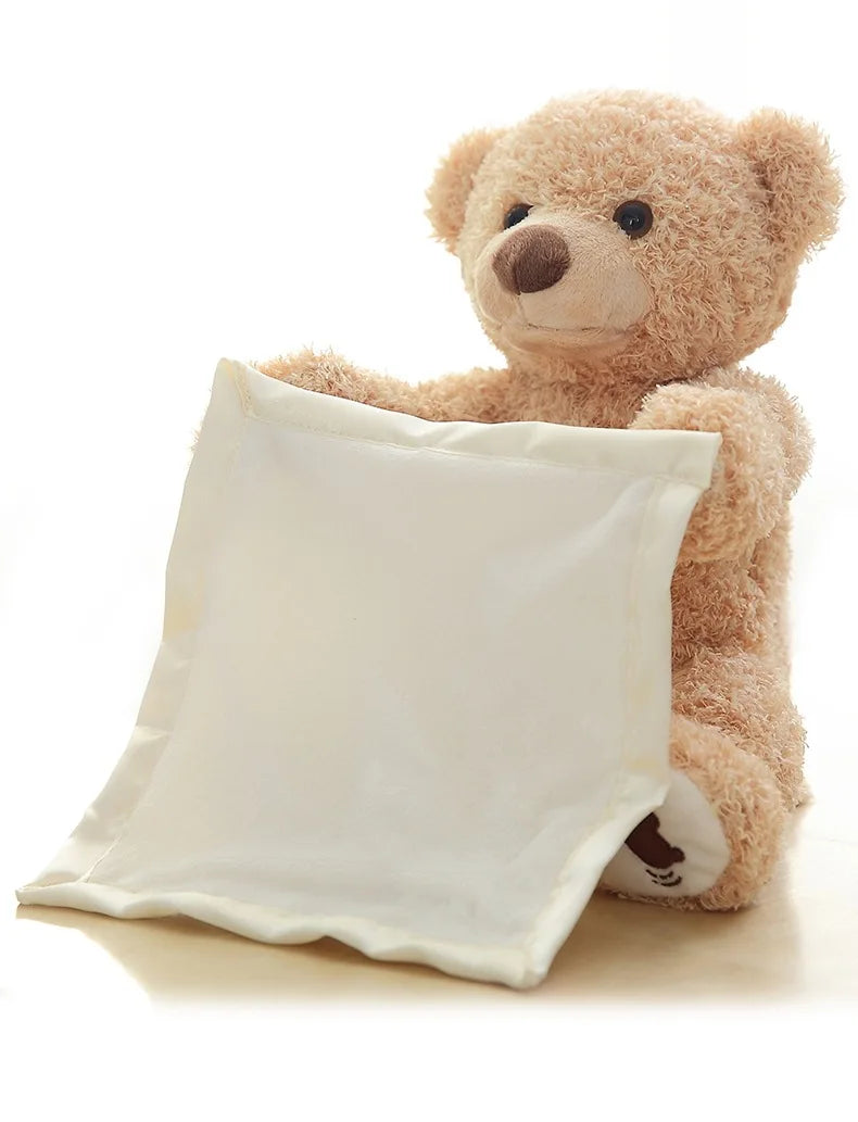 30 CM Cute Teddy Bear Hide and Seek Animated Stuffed Animal Talking Bear Shy Bear Best Birthday Gift for - Qoraheyhub