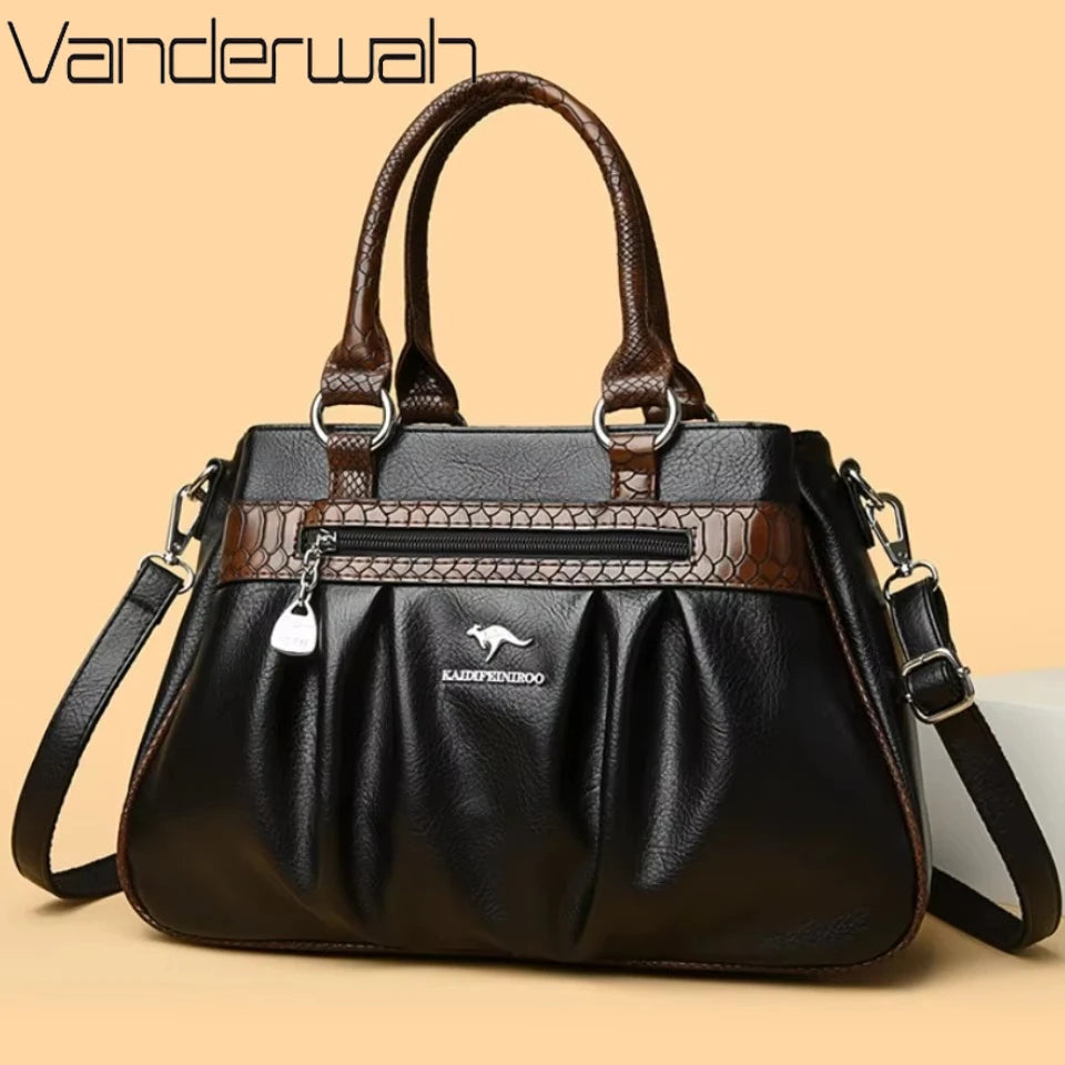 Three Layers Luxury Casual Tote Women Bag High Quality Pu Leather Ladies Hand Bags for Women Big Shoulder Crossbody Bags Sac New