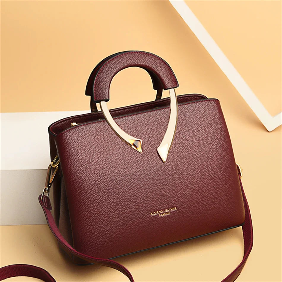 GENUINE VANDERWAH High Quality Pu Leather Casual Tote Luxury Handbags Women Bags Designer Shoulder Crossbody Bags for Women 2025