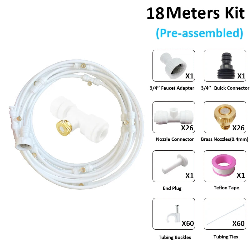 6/9/12/15/18m Outdoor Cooling Patio Misting System Fan Cooler Water Mist Gardenhouse Spray Hot fog misting system