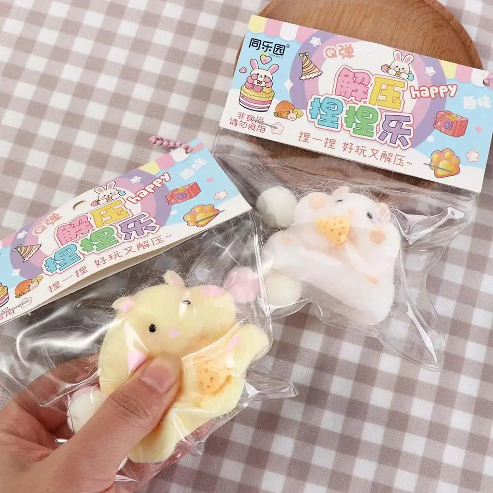 Cute Taba Squishy Hamster Squeeze Toy Cartoon Fidgets Toy Funny Plush Pinch Decompression Toy Stress Relief For Kids Adults Gift - Qoraheyhub