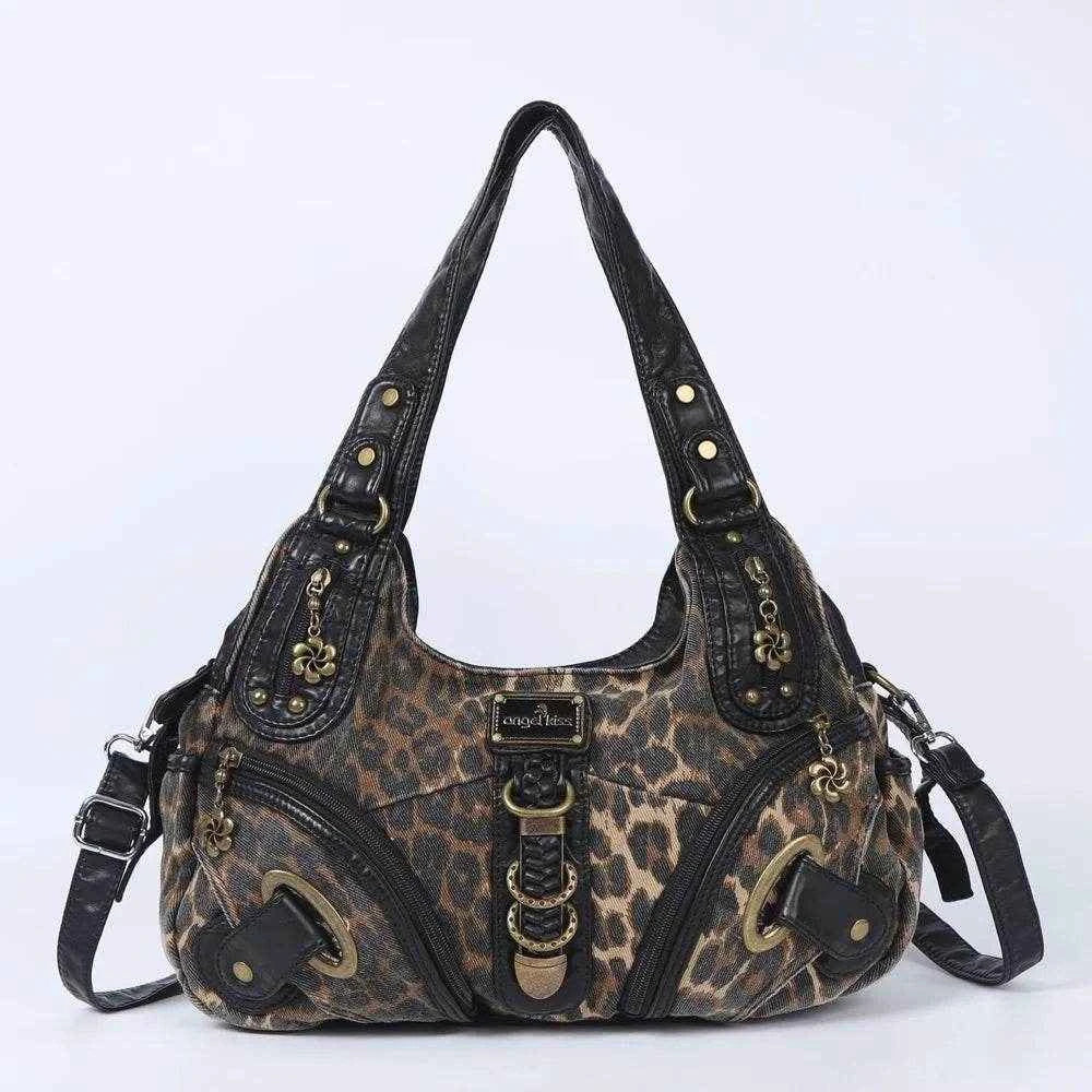 Angelkiss Women Handbags Leopard Bag Top-handle Handbag Fashion Satchel Dumpling Pack Shoulder Bag Tote Bag Hobos Large Purse