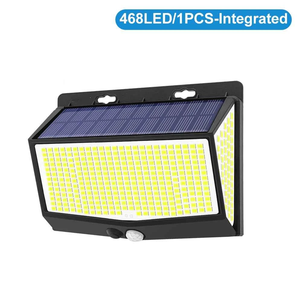 Outdoor 368/468 LED Solar Wall Light Motion Sensor Lights 3 Lighting Modes Solar Powered Garden Lights For Garden Lighting
