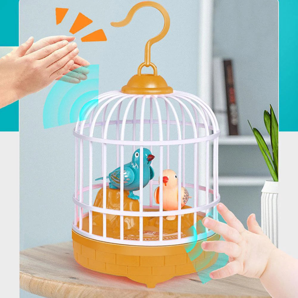 Talking Electric Bird Inductive Sound Control Birdcage Simulation Funny Toy Novelty Gift Birdcage Voice Educational Toy Kid Gift - Qoraheyhub
