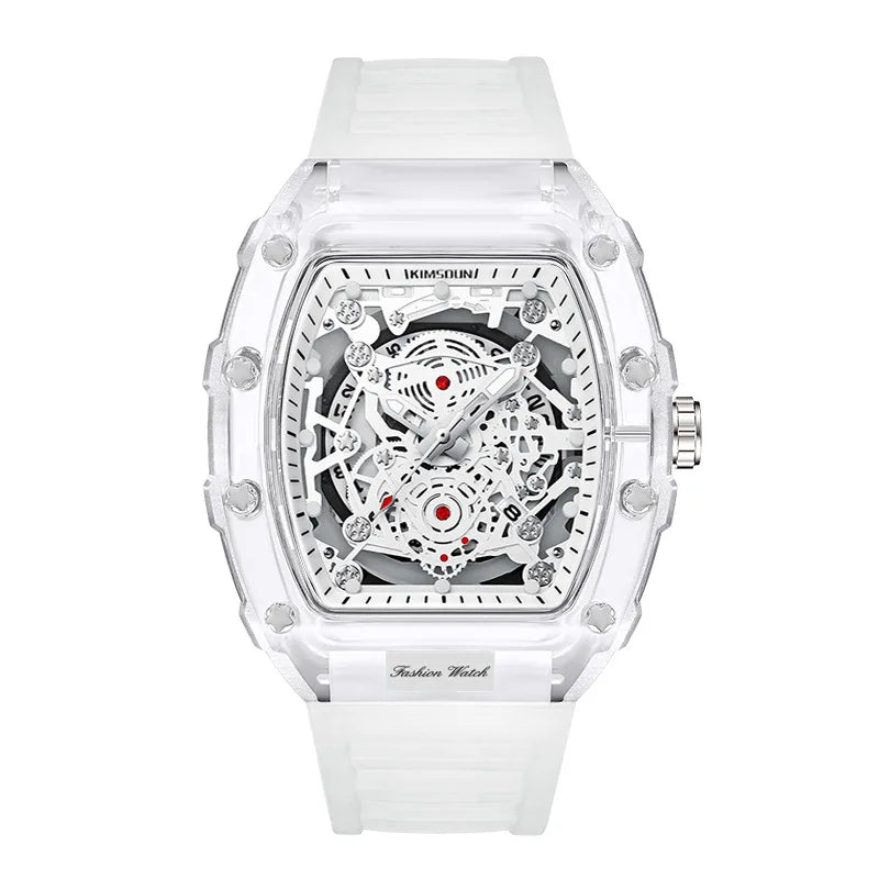UTHAI BK134 Fashionable Men watch barrel shaped transparent waterproof quartz watch sports clock gift watches for man - Qoraheyhub