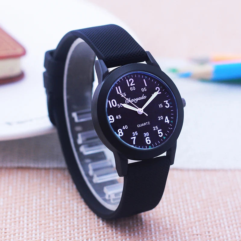 Children Boys Girls 60 Minute Scale Quartz Wristwatches Junior High And Elementary School Students Exam Watches Silicone Strap - Qoraheyhub