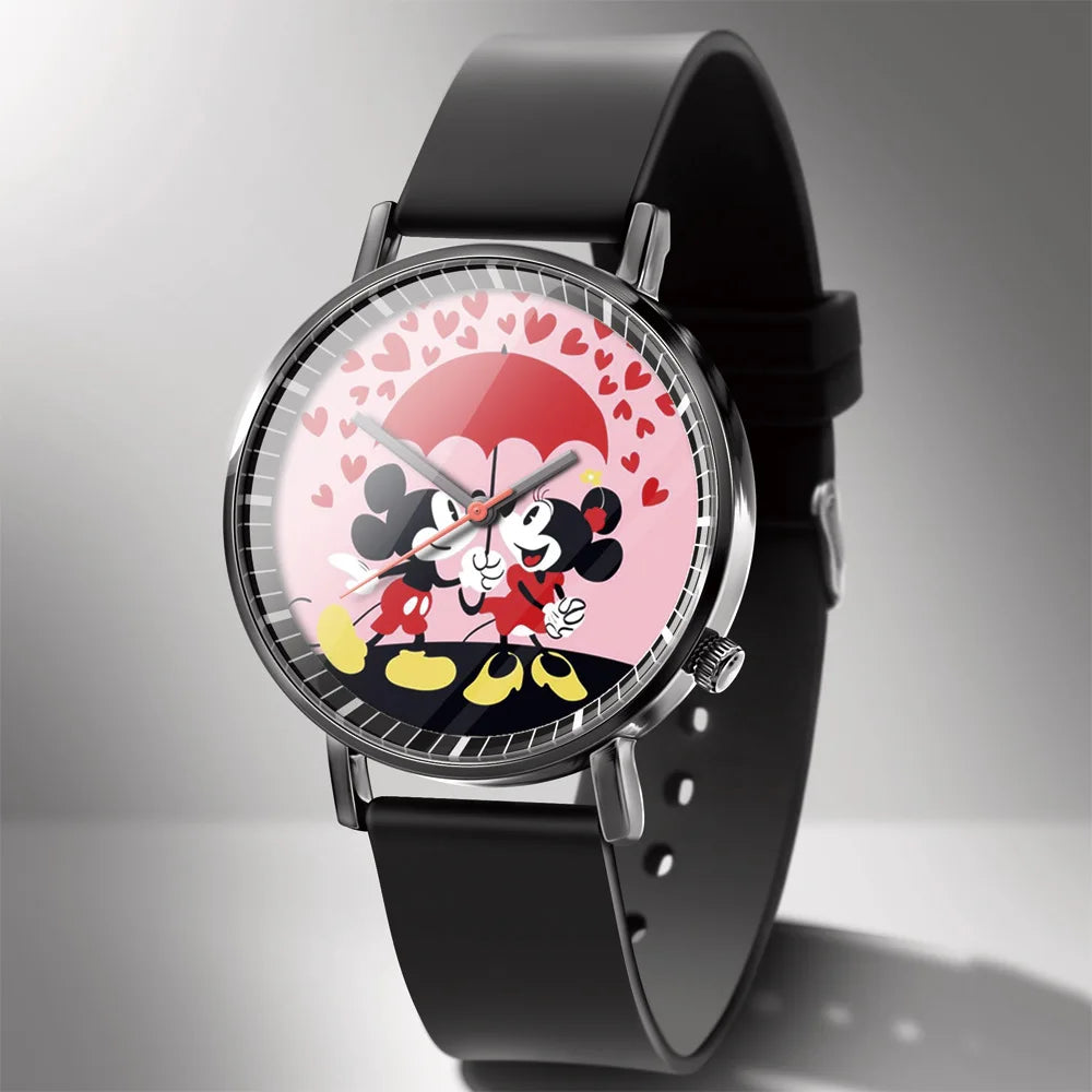 Disney Mickey Minnie Mouse Girl Boy Children's Kids Watch Women Cute Male Female Couple Wrist Watches Birthday Gifts - Qoraheyhub