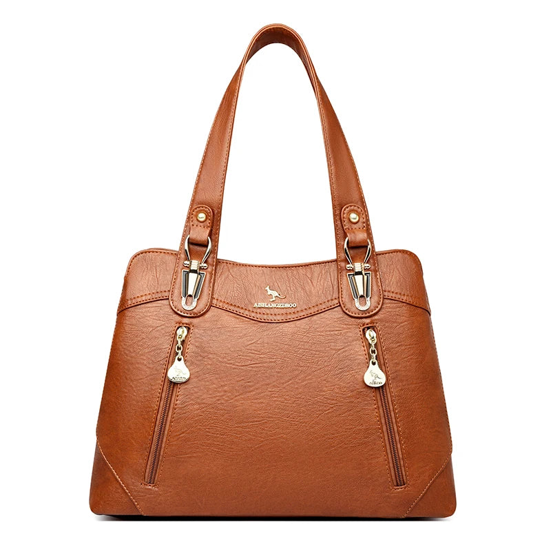 Genuine Brand Bark Pattern Leather Casual Tote A4 Large Luxury Handbags Women Bags Designer Shoulder Hand Bags for Women