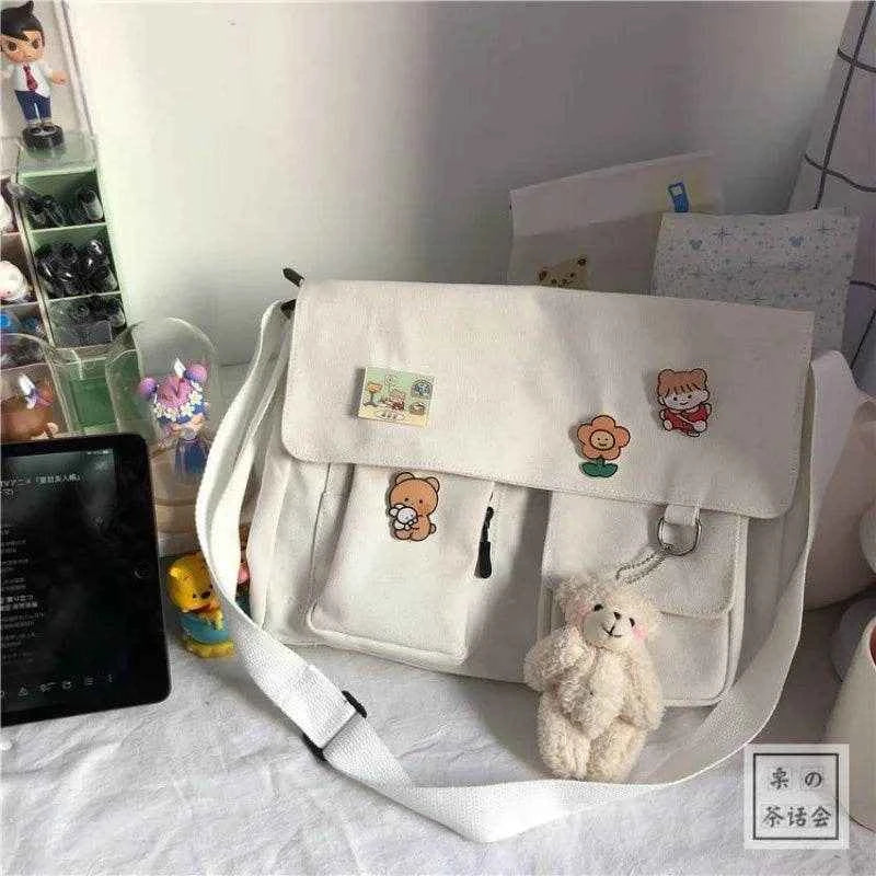 Cute Canvas Bag Wild Student Women Handbags Shoulder Bag Female Japanese Harajuku Diagonal Crossbody Bags for Girl Pouch Bolsas