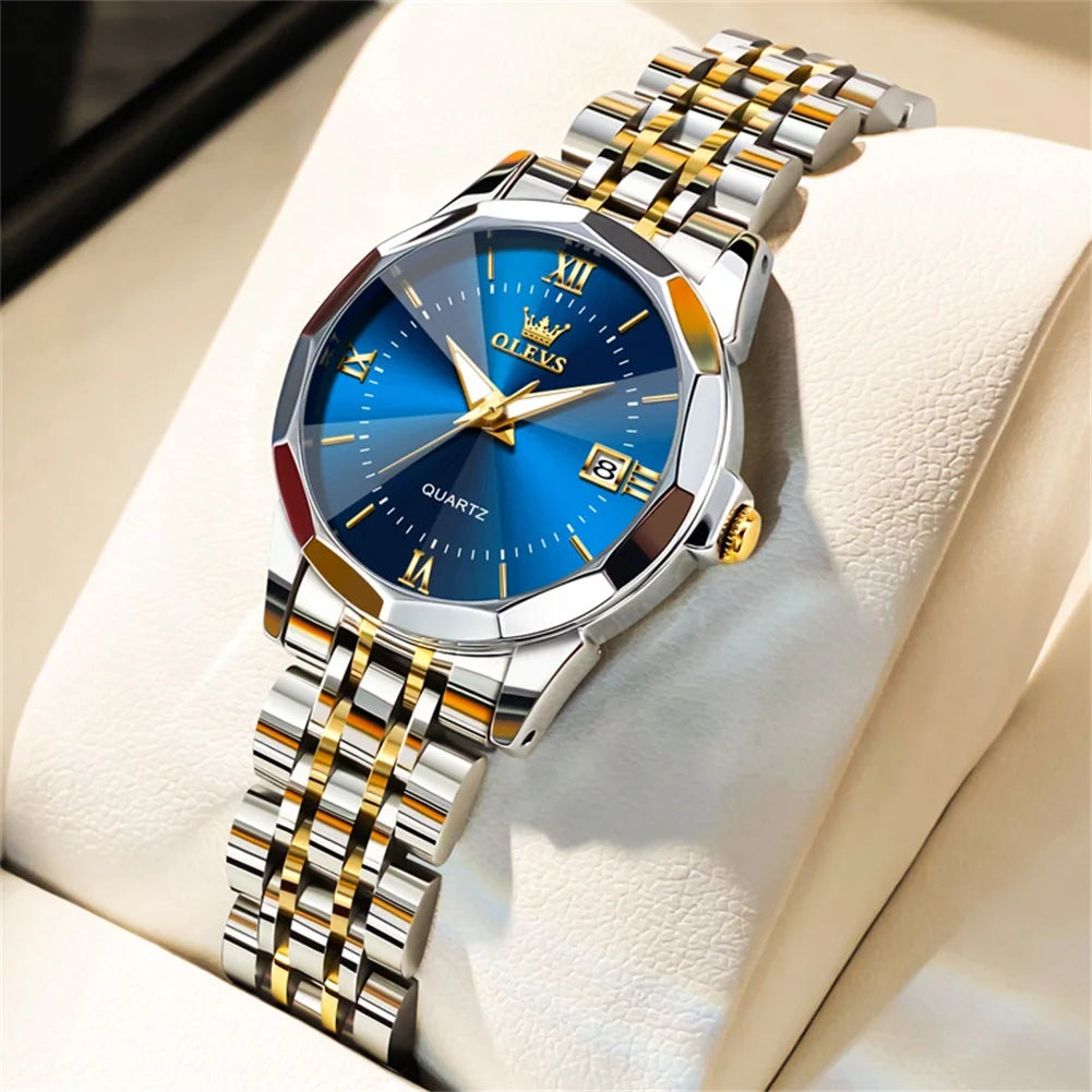 OLEVS 9931 Elegant Fashion Women's Watches Luxury Brand Original Quartz Watch for Lady Waterproof Stainless Steel Luminous Date - Qoraheyhub