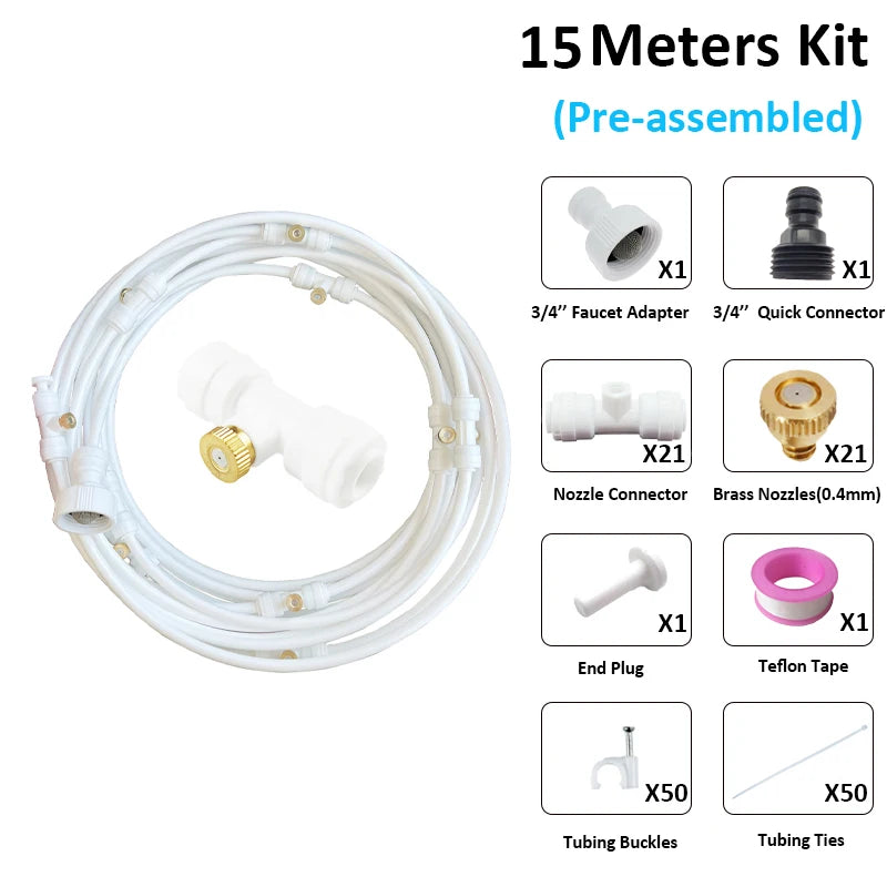 6/9/12/15/18m Outdoor Cooling Patio Misting System Fan Cooler Water Mist Gardenhouse Spray Hot fog misting system