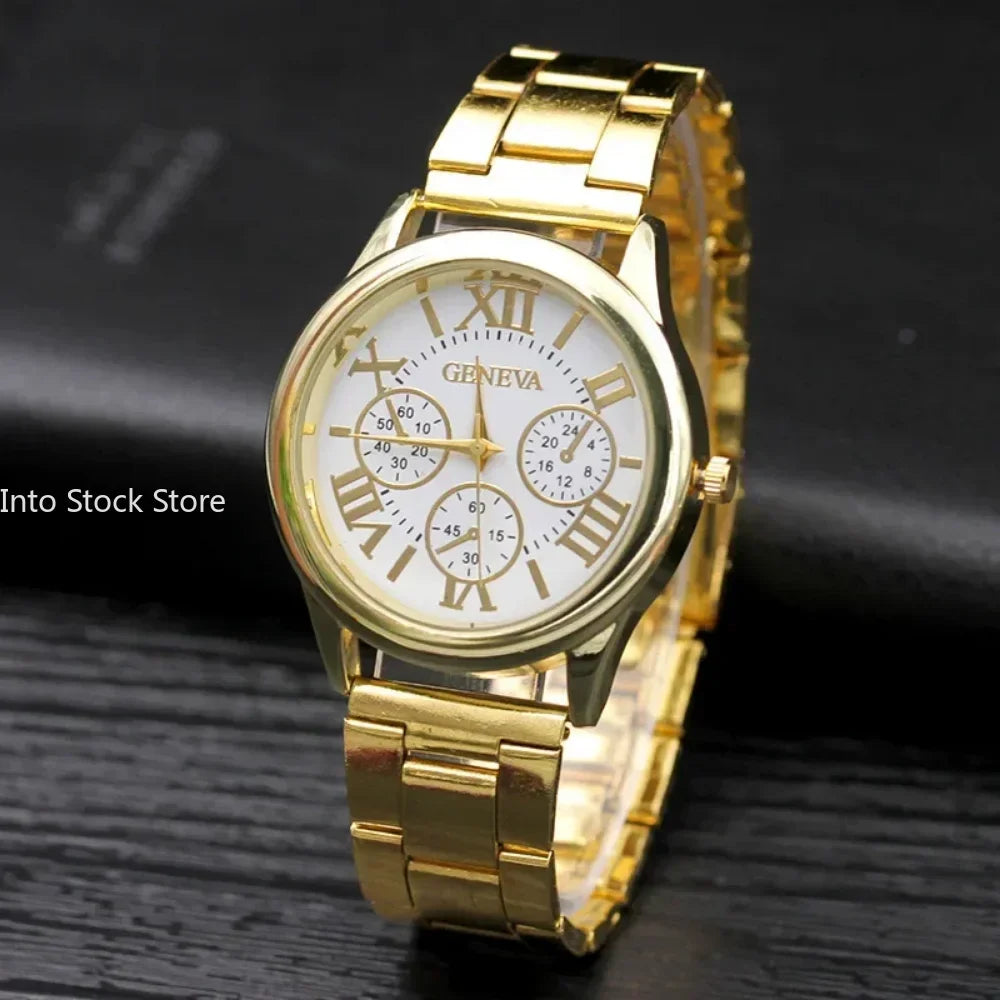 New Brand 3 Eyes Gold Casual Quartz Watch Men Stainless Steel Dress Wristwatch Reloj Hombre Men Clock Relogios Masculino Montre - Qoraheyhub