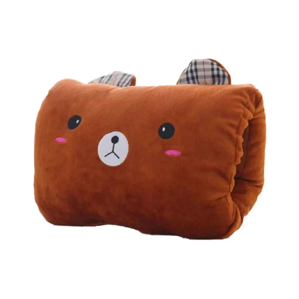 Pink Bear Children's Plush Pillows Hand Warmers Gloves Adults Cartoon Nap Pillows Cushions Creative Hand Warmers Plush Gift