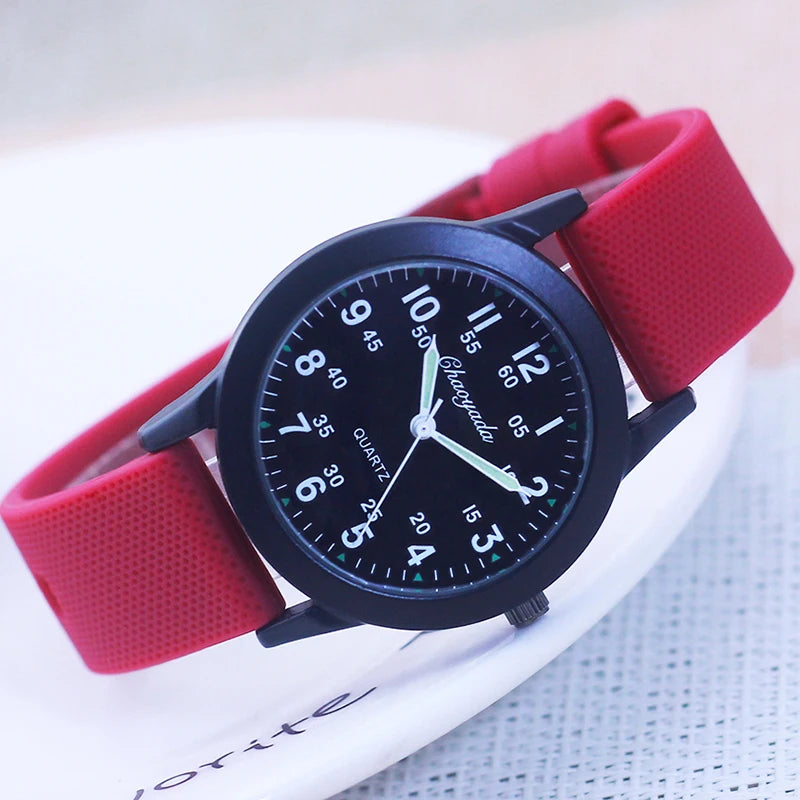 Children Boys Girls 60 Minute Scale Quartz Wristwatches Junior High And Elementary School Students Exam Watches Silicone Strap - Qoraheyhub