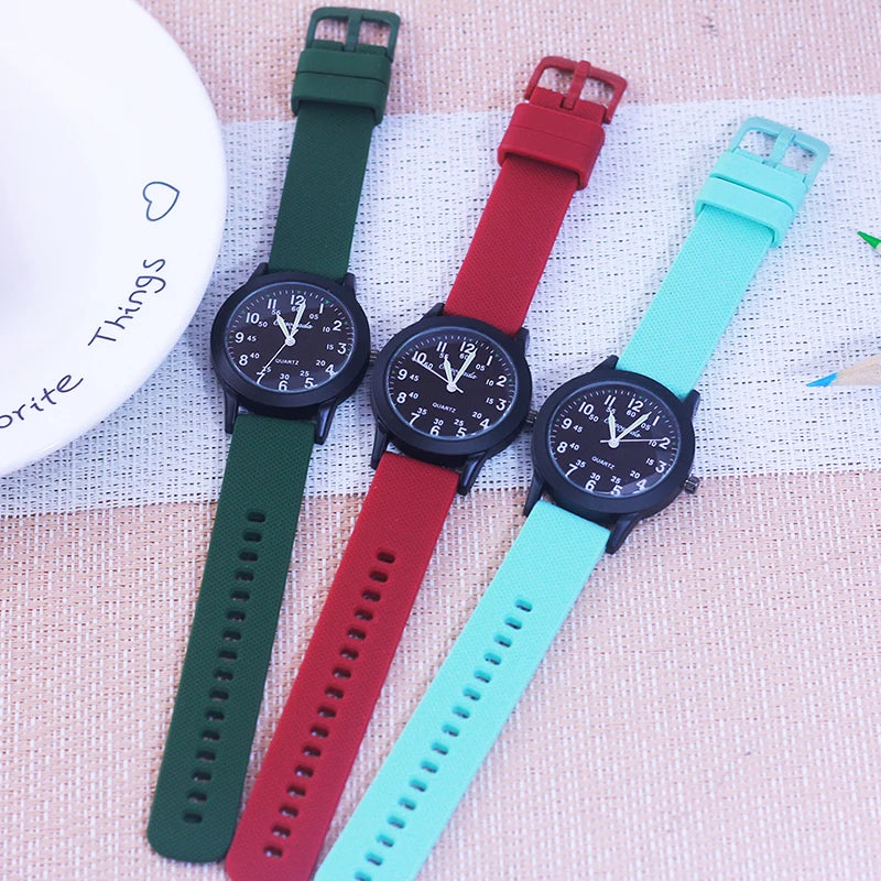 Children Boys Girls 60 Minute Scale Quartz Wristwatches Junior High And Elementary School Students Exam Watches Silicone Strap - Qoraheyhub
