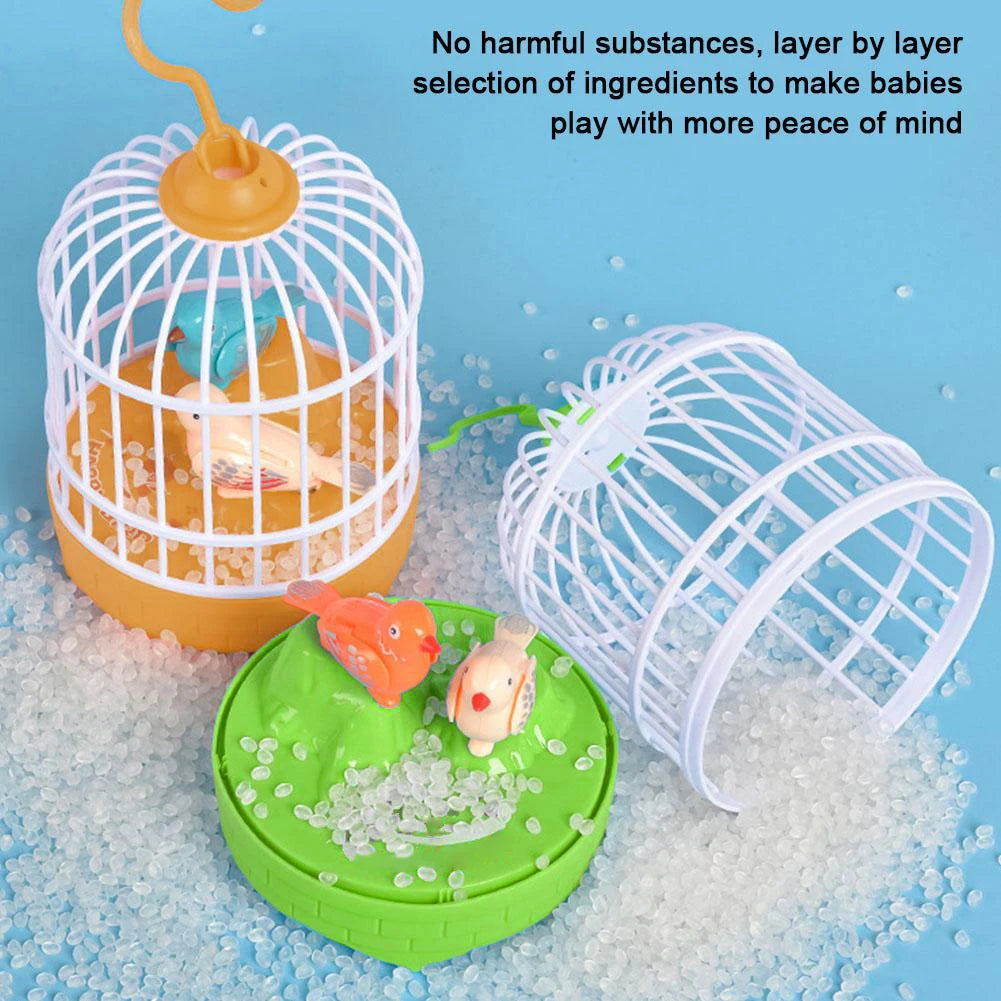 Talking Electric Bird Inductive Sound Control Birdcage Simulation Funny Toy Novelty Gift Birdcage Voice Educational Toy Kid Gift - Qoraheyhub