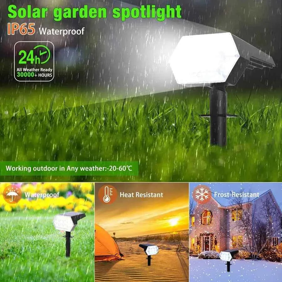 108 LED Outdoor Solar Lights Solar Landscape Spot Lights Adjustable Garden Decor Solar Powered Flood Wall Lights Pathway
