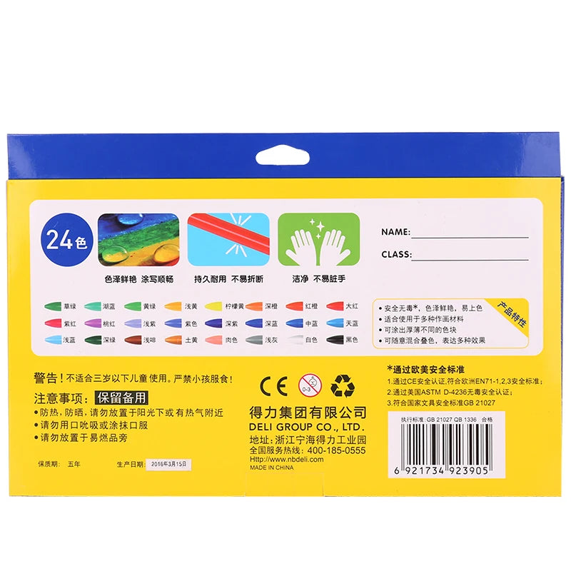 Deli 72061/72062 Plastic Crayon Wax Crayon Color Painting Sticks Color Crayon Color Pencil 12-18 Colors Children Student Caryon - Qoraheyhub