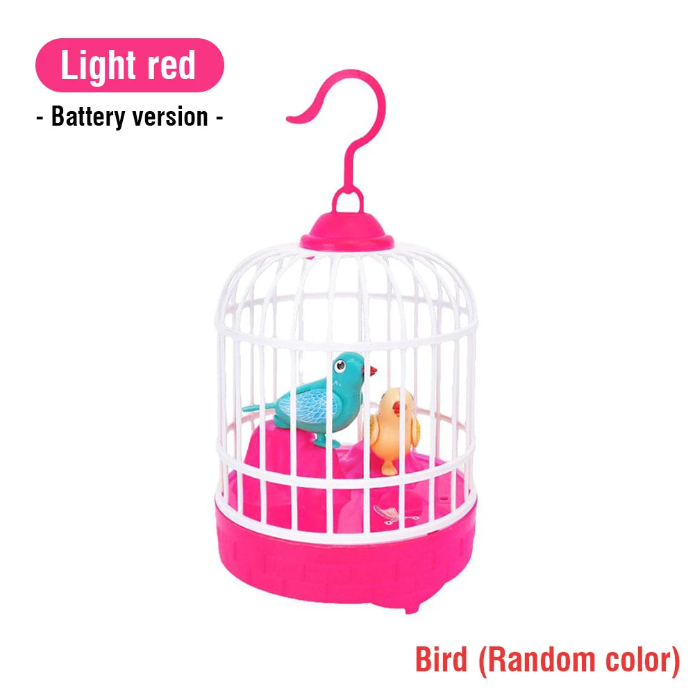 Talking Electric Bird Inductive Sound Control Birdcage Simulation Funny Toy Novelty Gift Birdcage Voice Educational Toy Kid Gift - Qoraheyhub