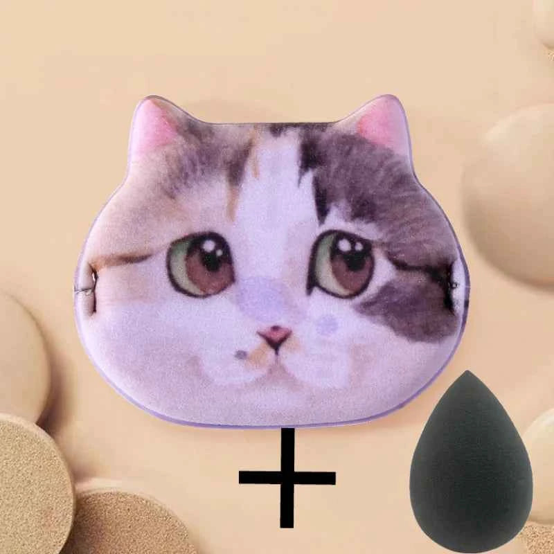 1/4pcs Kitty Air Cushion Powder Puff Cute Cat Cosmetic Puffs Hydrophilic Non-latex Facial Foundation Beauty Tool Dry Wet Makeup