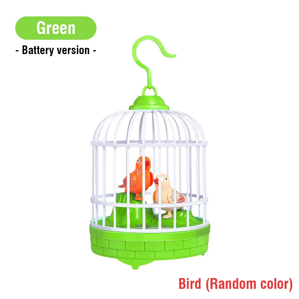 Talking Electric Bird Inductive Sound Control Birdcage Simulation Funny Toy Novelty Gift Birdcage Voice Educational Toy Kid Gift - Qoraheyhub